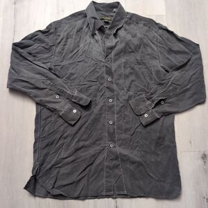 Ermenegildo Zegna Italian Button Up Shirt Mens Large Pocket Long Sleeve